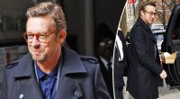 Simon Baker looks stylish as he leaves Kelly and Mark show in New York