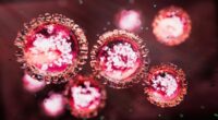 Measles morbillivirus structure - 3d rendered image. Abstract background.