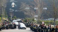 Mourners gather for funeral of Slimming World founder Margaret Miles-Bramwell as followers of the weight loss regime pay tribute