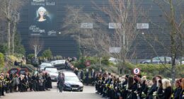Mourners gather for funeral of Slimming World founder Margaret Miles-Bramwell as followers of the weight loss regime pay tribute