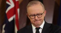 Prime Minister Anthony Albanese addresses the media following the death of Pope Francis, in Melbourne.