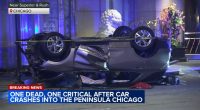 1 killed, 1 critically hurt in car crash into The Peninsula Chicago Hotel on East Superior Street on Near North Side: police
