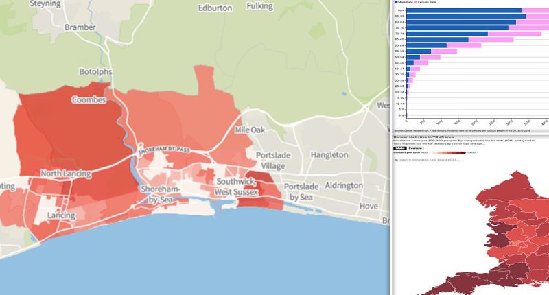England and Wales' cancer capitals revealed: Interactive map of 36,000 neighbourhoods lays bare how many people are dying of cancer in YOUR area