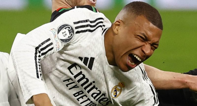 Kylian Mbappe goes off INJURED trying to tackle Declan Rice - just days after being sent off for horror challenge in LaLiga
