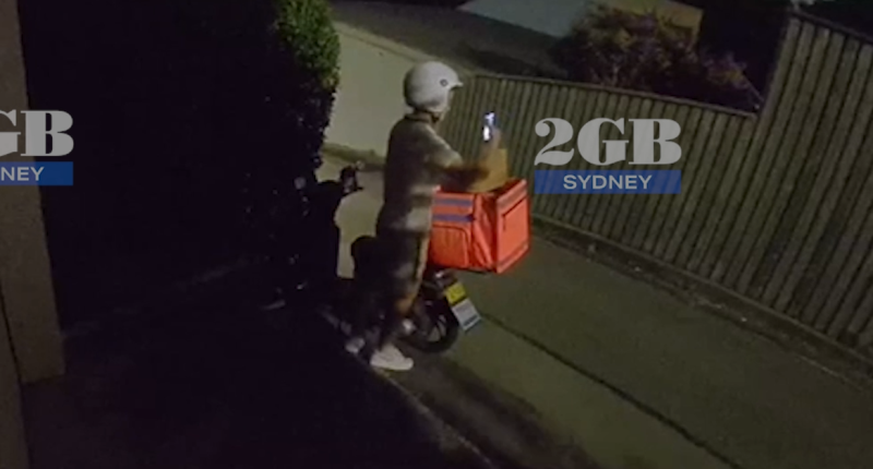 'Nappy bandit': Delivery driver caught on CCTV stealing customer's order