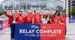 Heroic 4,000km relay concludes at Wembley Stadium having successfully inspired almost 20,000 fans to start learning lifesaving CPR
