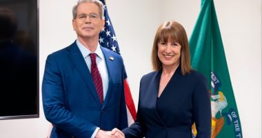 Chancellor Rachel Reeves holds a bilateral meeting with US Treasury secretary Scott Bessent