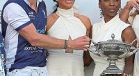 Dr Sophie Chandauka, pictured with Meghan and Harry at a polo event last year that sparked a row. A year on the trio have fallen out and the Duke of Sussex resigned from Sentebale