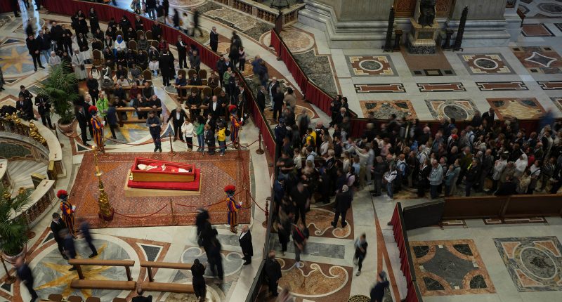 Vatican keeps St. Peter's open all night for public viewing of Pope Francis due to strong turnout