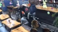 Wild moment two women viciously pummel waitress simply trying to do her job
