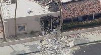 Debris covers the ground after an explosion in Palm Springs.