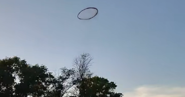 A black ring in the sky has slowly disappeared before shocked witnesses, raising questions about its origin.