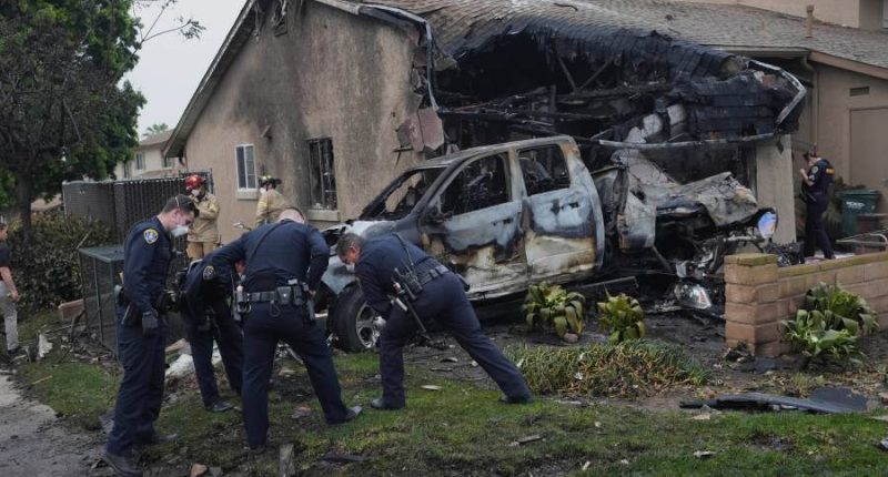 A music talent agency says 3 employees died on a plane that crashed into a San Diego neighborhood