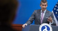 FILE - Transportation Secretary Sean Duffy speaks during a news conference, March 11, 2025, at the Department of Transportation in Washington. (AP Photo/Jacquelyn Martin, file)