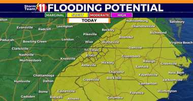 Afternoon showers are likely with a few t-storms, heavy rain poses flash flood risk