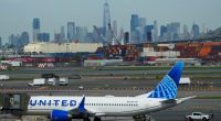 United Airlines plane at Newark Liberty International Airport.