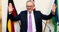 Prime Minister Anthony Albanese addresses a Labor caucus meeting at Parliament House in Canberra on Friday 9 May 2025.
