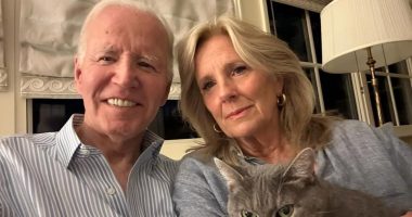Joe Biden and Jill Biden with their cat.