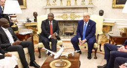 President Donald Trump and South Africa's President Cyril Ramaphosa meeting in the Oval Office.