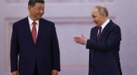 Presidents Xi Jinping and Vladimir Putin at a welcoming ceremony in Moscow.