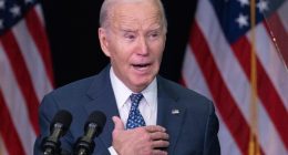President Biden speaking at a conference.