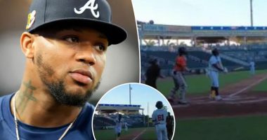 Braves' Ronald Acuna Jr. crushes home run in first rehab game