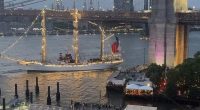 Brooklyn Bridge is hit by boat in jaw-dropping footage