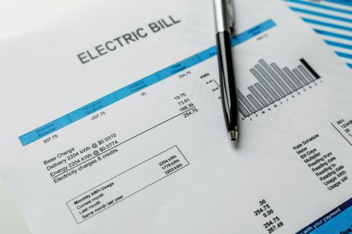 Electricity bill stock image