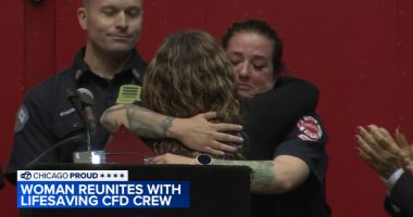 Cardiac arrest patient Cara Frank reunites with Chicago Fire Department first responders, paramedics who saved her life with CPR