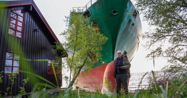 Cargo ship that narrowly missed house refloated in Norwegian fjord