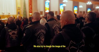 Chicago biker clubs receive holy blessing at Our Lady of Czestochowa Shrine in Merrillville, Indiana ahead of riding season