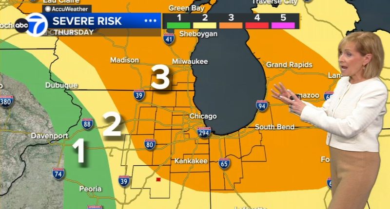 Chicago weather forecast today includes conditional severe threat, risk of large hail, lightning during Beyoncé concert