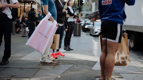 Shoppers at Sydney's Pitt Street Mall.