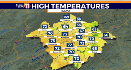 Clouds will gradually thin out this afternoon, with cooler highs, cloudy weekend ahead