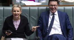 Sussan Ley and David Littleproud during Question Time at Parliament House in Canberra on Tuesday 1 August 2023.