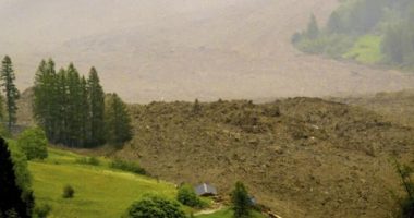 Collapsing glacier buries mountain village in rock, mud