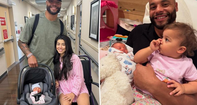 Cowboys QB Dak Prescott welcomes second baby girl with fiancÃ©e Sarah Jane Ramos