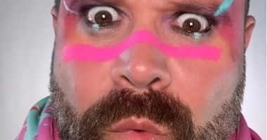 Daniel Bedingfield, 45, looked worlds away from his fresh-faced pop days on IInstagram on Thursday as bearded noughties crooner showed off his psychedelic new appearance