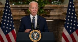 President Biden at a press conference.