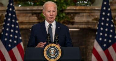President Biden at a press conference.
