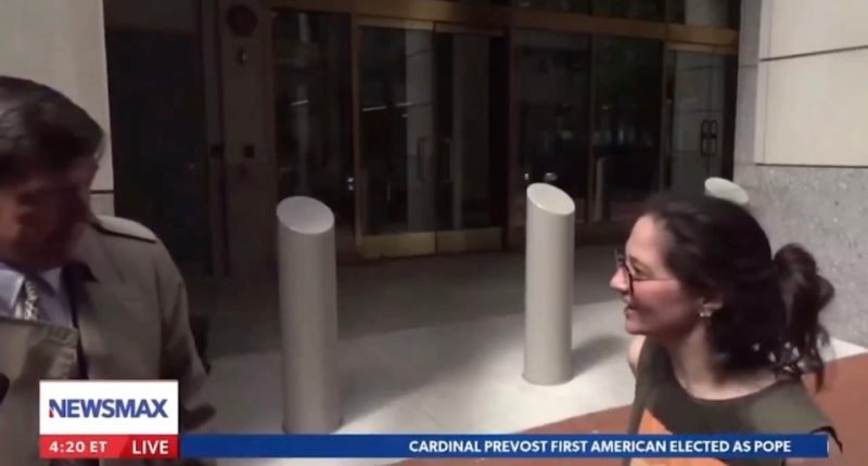 Screenshot of a Newsmax live report on Cardinal Prevost being the first American elected as Pope.