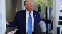 Donald Trump speaking to the media.