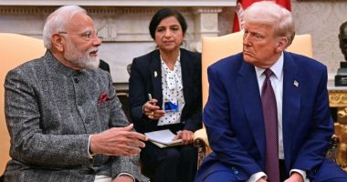 US President Donald Trump meets Indian Prime Minister Narendra Modi in the Oval Office of the White House in Washington in February