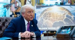 President Donald Trump speaks in the Oval Office of the White House in Washington on May 20 2025