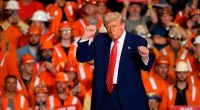 President Donald Trump speaks during a rally at the US Steel-Irvin Works in West Mifflin, Pennsylvania on May 30 2025