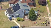 Dramatic video shows dump truck plowing into NJ home after driver suffers medical emergency
