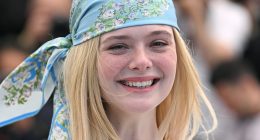 Elle Fanning looks 70s chic as she steps out in Cannes