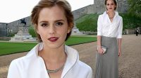Emma Watson works school girl look at charity dinner in Windsor Castle