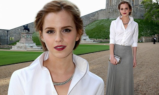 Emma Watson Stuns In School Inspired Outfit At Windsor Castle Emma Watson Stuns In School Inspired Outfit At Windsor Castle