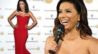 Eva Longoria steps out in sweeping floor length red-dress